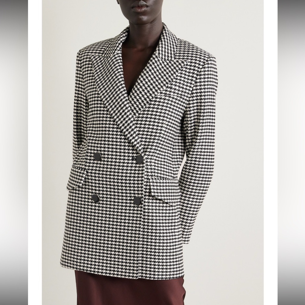 Stylish Black and White Double-Breasted Blazer